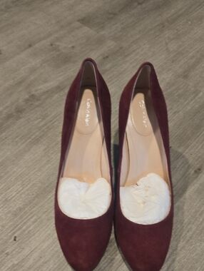 Calvin Klein Women's Burgundy Suede Pointed Toe Pumps